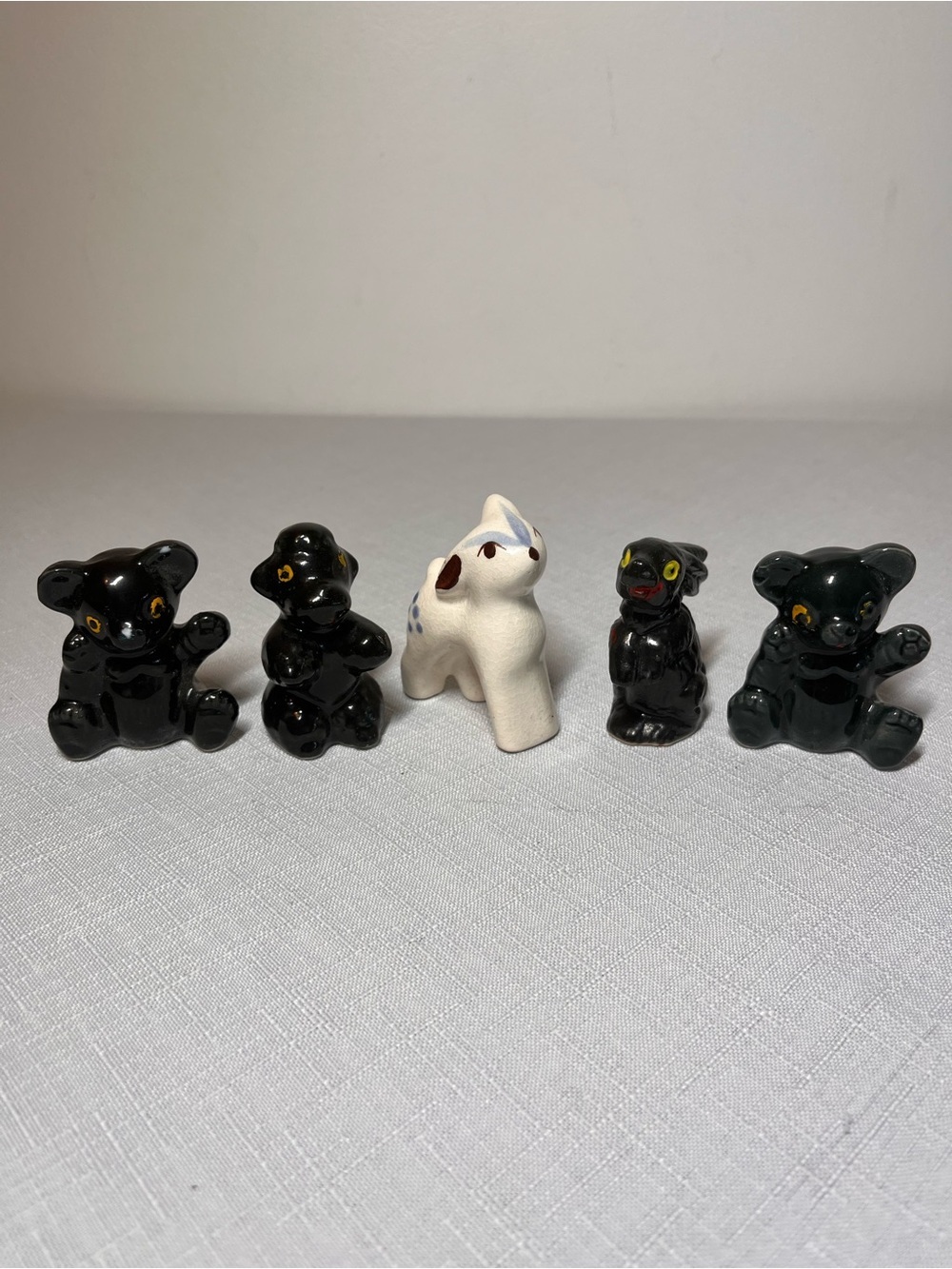 Rare Vintage Animal Figurines 
Set of Five 
Ceramic Collectible Display Decor